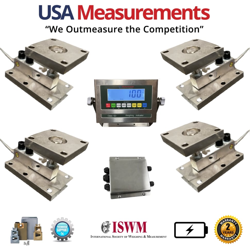 US-HDTM3-10K Tank Mount Load Cell Kit with 3 Load Cells (10,000 lb)