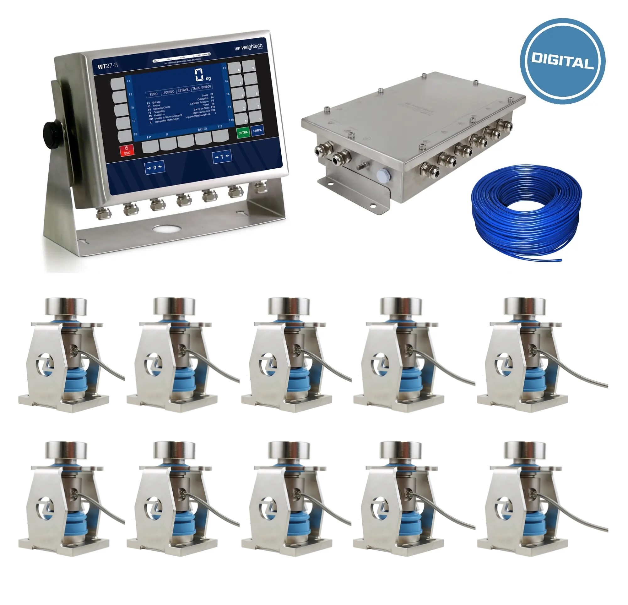 US-TSK10D-200K Truck Scale Kit DIY, 10 Digital Load Cells (200,000 lb) - Image 4