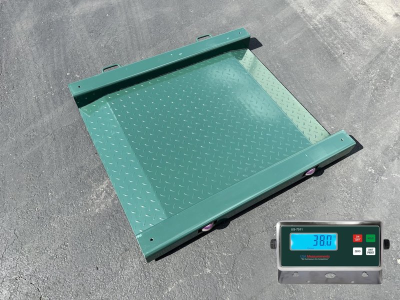 Drum scale on a shop floor