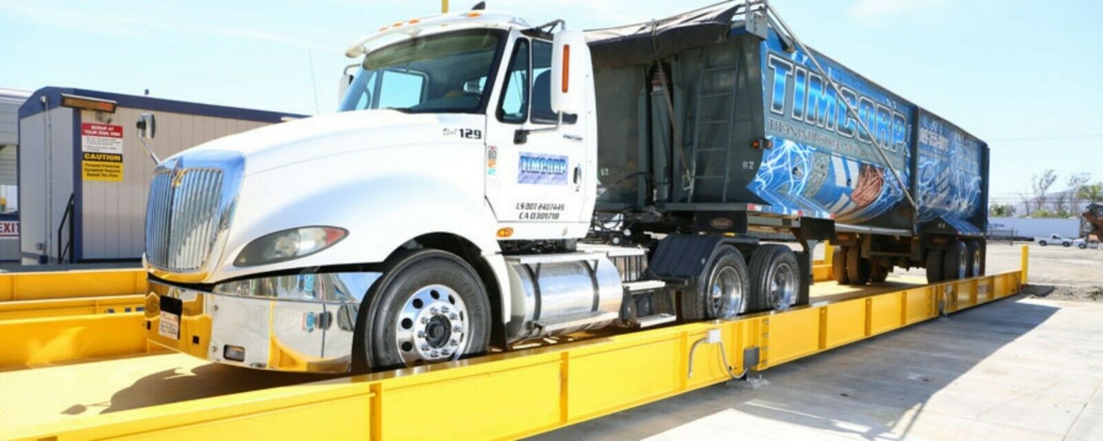 Loaded semi truck on an NTEP truck scale